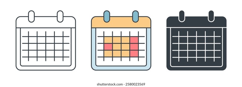 Calendar icon symbol vector illustration isolated on white background