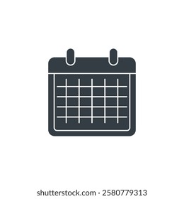Calendar icon symbol vector illustration isolated on white background