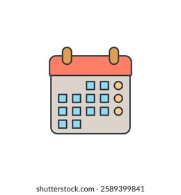 Calendar icon symbol vector illustration isolated on white background