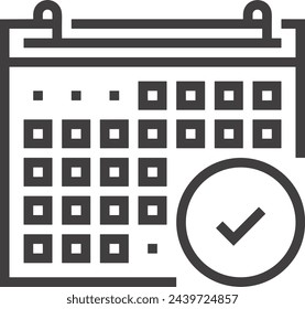 Símbolo de icono de calendario imagen vectorial