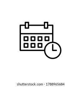 Calendar icon symbol vector on white background. editable