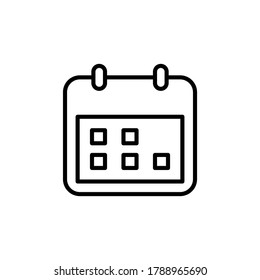 Calendar icon symbol vector on white background. editable