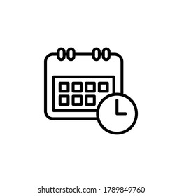 Calendar icon symbol vector on white background. editable