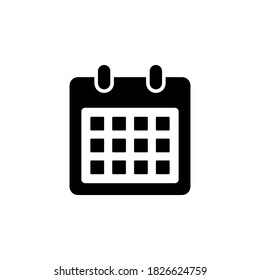 Calendar icon symbol vector on white background