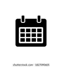 Calendar icon symbol vector on white background.