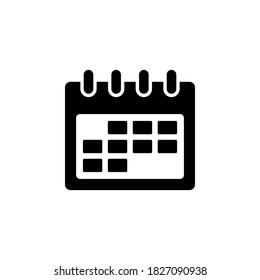 Calendar icon symbol vector on white background.