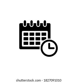 Símbolo de icono de calendario vector sobre fondo blanco.