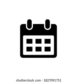 Calendar icon symbol vector on white background.