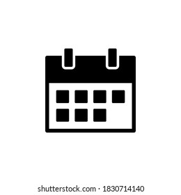 Símbolo de icono de calendario vector sobre fondo blanco.