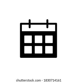 Calendar icon symbol vector on white background.