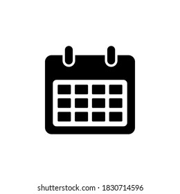 Símbolo de icono de calendario vector sobre fondo blanco.