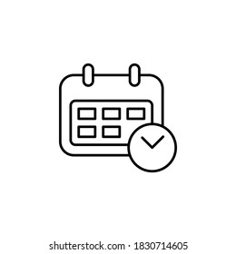 Símbolo de icono de calendario vector sobre fondo blanco.