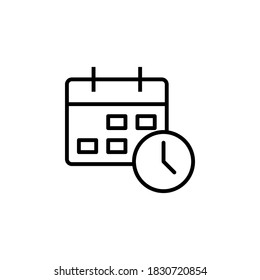 Calendar icon symbol vector on white background.