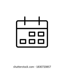 Calendar icon symbol vector on white background.