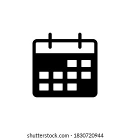 Calendar icon symbol vector on white background.