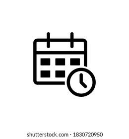Calendar icon symbol vector on white background.