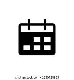 Símbolo de icono de calendario vector sobre fondo blanco.