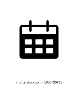 Calendar icon symbol vector on white background.