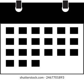 Icono de calendario, Vector de símbolo de calendario, Icono de programación, Gráfico de programación