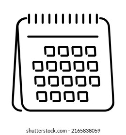 icono de calendario, calendario de tabla, ilustración de símbolo de icono de fecha, vector de programación