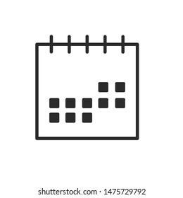 Calendar icon template color editable. Calendar symbol vector sign isolated on white background.