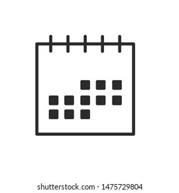 Calendar icon template color editable. Calendar symbol vector sign isolated on white background.