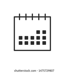 Calendar icon template color editable. Calendar symbol vector sign isolated on white background.