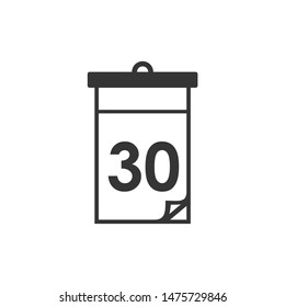 Calendar icon template color editable. Calendar symbol vector sign isolated on white background.
