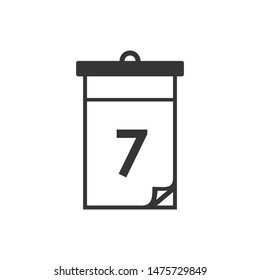 Calendar icon template color editable. Calendar symbol vector sign isolated on white background.