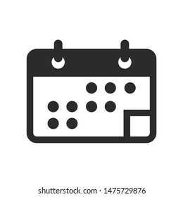 Calendar icon template color editable. Calendar symbol vector sign isolated on white background.