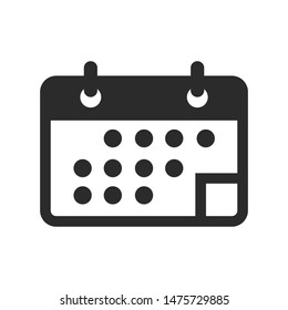 Calendar icon template color editable. Calendar symbol vector sign isolated on white background.