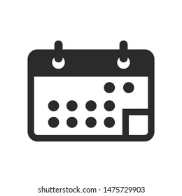 Calendar icon template color editable. Calendar symbol vector sign isolated on white background.