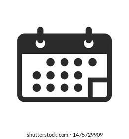 Calendar icon template color editable. Calendar symbol vector sign isolated on white background.