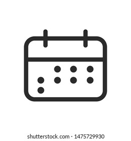 Calendar icon template color editable. Calendar symbol vector sign isolated on white background.