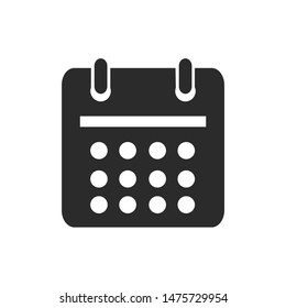 Calendar icon template color editable. Calendar symbol vector sign isolated on white background.