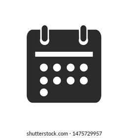 Calendar icon template color editable. Calendar symbol vector sign isolated on white background.