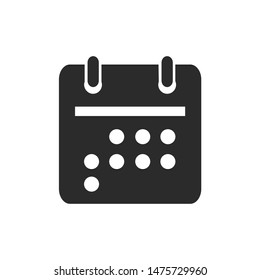 Calendar icon template color editable. Calendar symbol vector sign isolated on white background.