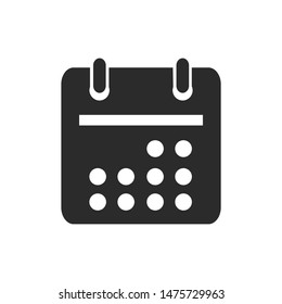 Calendar icon template color editable. Calendar symbol vector sign isolated on white background.