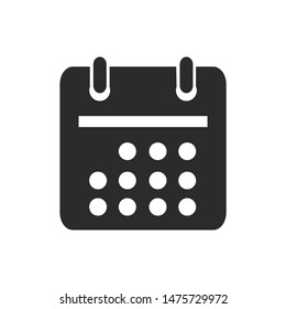 Calendar icon template color editable. Calendar symbol vector sign isolated on white background.