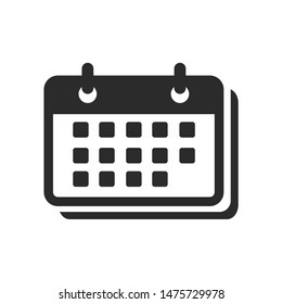 Calendar icon template color editable. Calendar symbol vector sign isolated on white background.