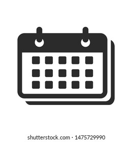 Calendar icon template color editable. Calendar symbol vector sign isolated on white background.
