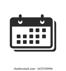 Calendar icon template color editable. Calendar symbol vector sign isolated on white background.