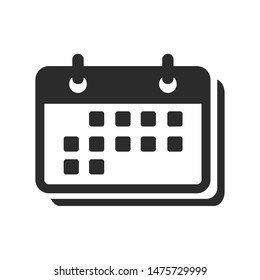 Calendar icon template color editable. Calendar symbol vector sign isolated on white background.