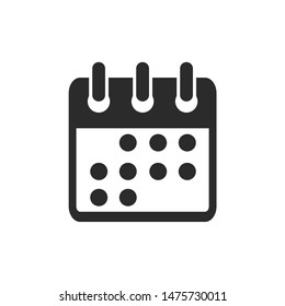 Calendar icon template color editable. Calendar symbol vector sign isolated on white background.