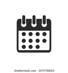 Calendar icon template color editable. Calendar symbol vector sign isolated on white background.