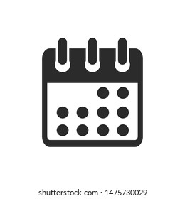 Calendar icon template color editable. Calendar symbol vector sign isolated on white background.