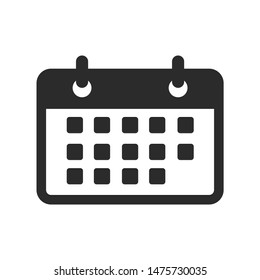 Calendar icon template color editable. Calendar symbol vector sign isolated on white background.