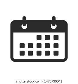Calendar icon template color editable. Calendar symbol vector sign isolated on white background.