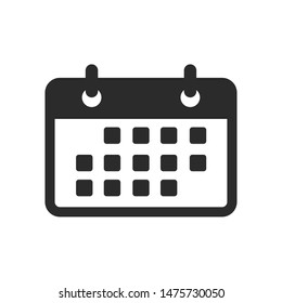 Calendar icon template color editable. Calendar symbol vector sign isolated on white background.