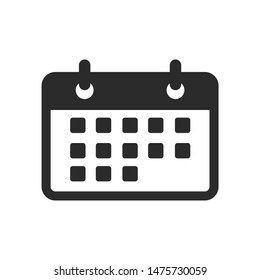 Calendar icon template color editable. Calendar symbol vector sign isolated on white background.